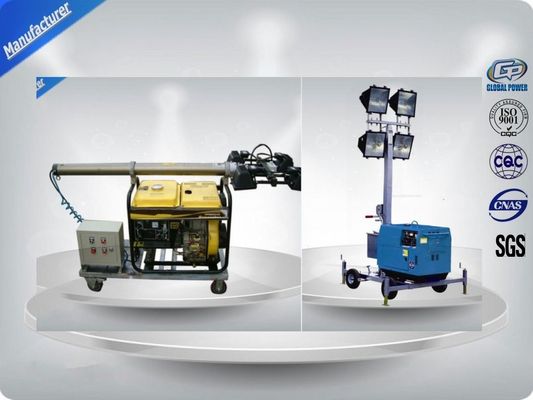 CINA Construction Mobile Light Tower High Performance with LED lighting , Hand Push pemasok